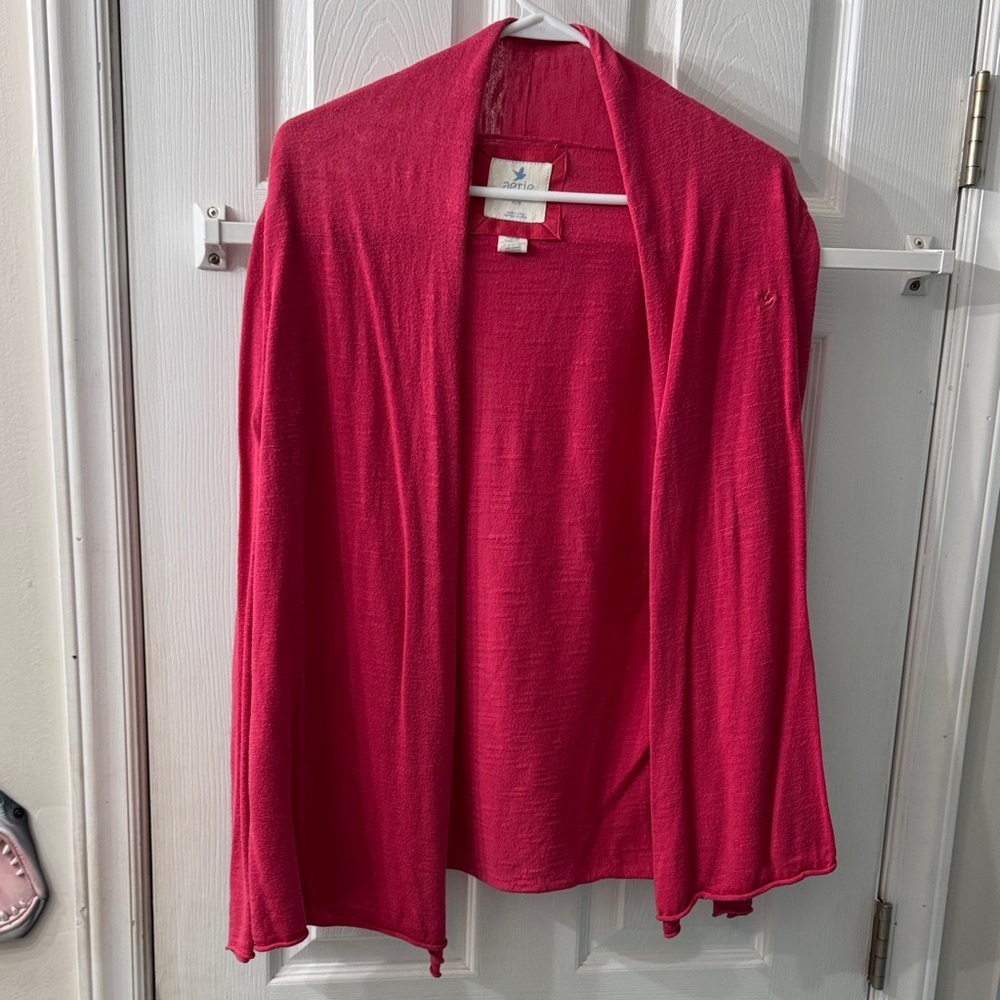 Aerie Bold Pink Open Cardigan